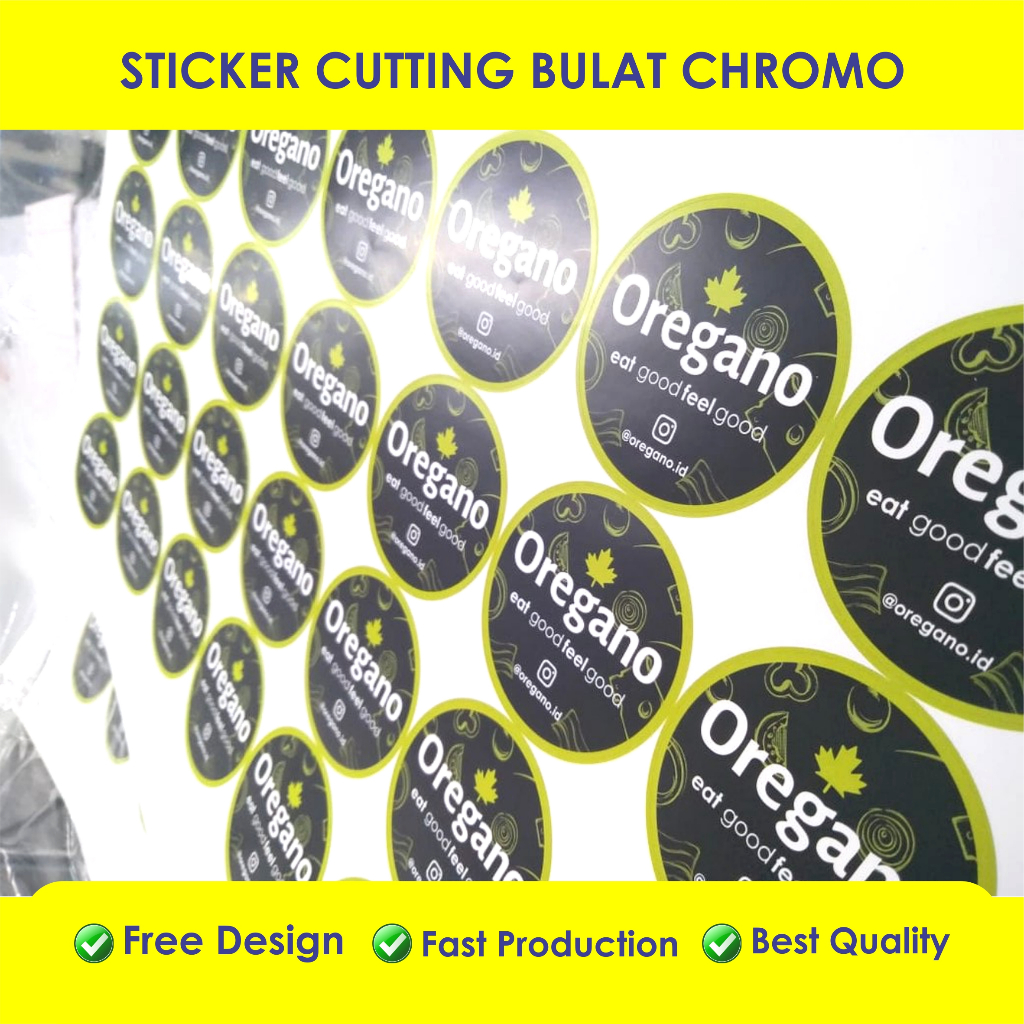 Cetak Stiker Chromo / Bontaq Custom Label Nama Makanan Kemasan Toples Botol Plastik