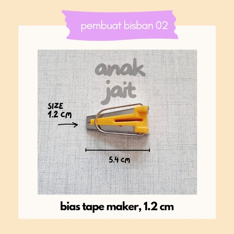 Alat Pembuat Bisban / Bias Tape Maker / Pembuat Bisban / Alat Jahit Bisban - Bias Tape Maker Kecil /