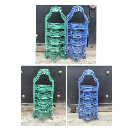 *COD* SALE 10 pcs/bj tentengan piring hajatan susun 5 besi anti karat / tatakan piring susun 5 anti 