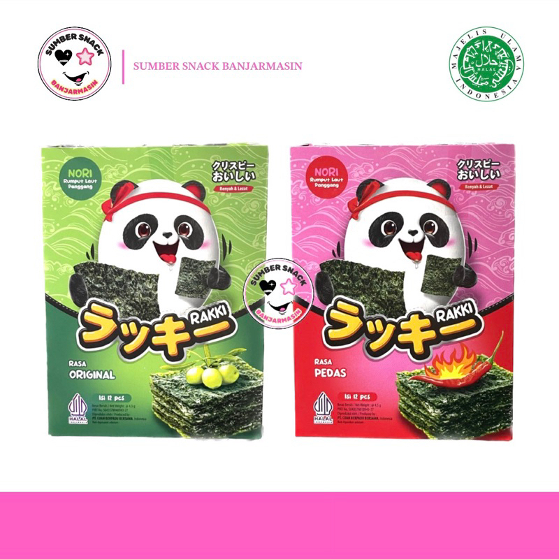 

Rakki Nori Rumput Laut Panggang (Isi 12/Box) (4,5gx12)