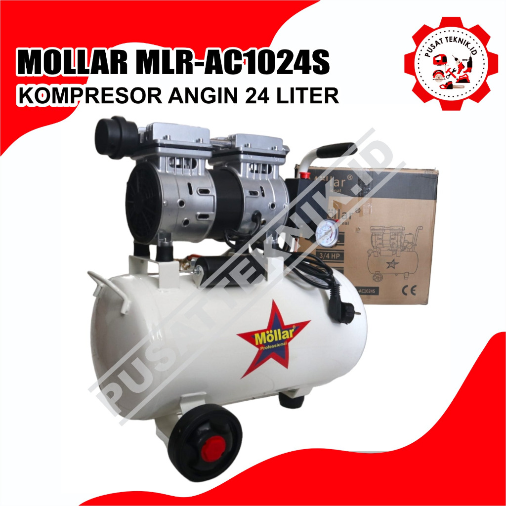 Kompresor Oilles MOLLAR AC 1024 S 3/4HP / Kompressor Udara Mollar 24L