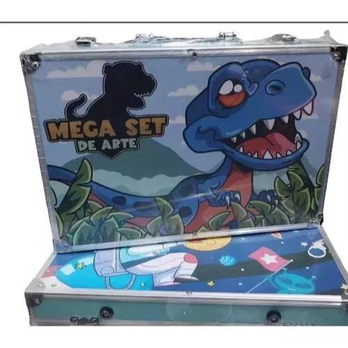 

Crayon Set Art Dinosaur 145 Pcs Mewarnai Anak | Alat Menggambar Anak Model Box Koper Jinjing