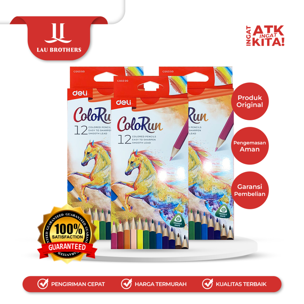 

DELI PENSIL WARNA/ COLORED PENCIL 12 EC00300 (1SET)