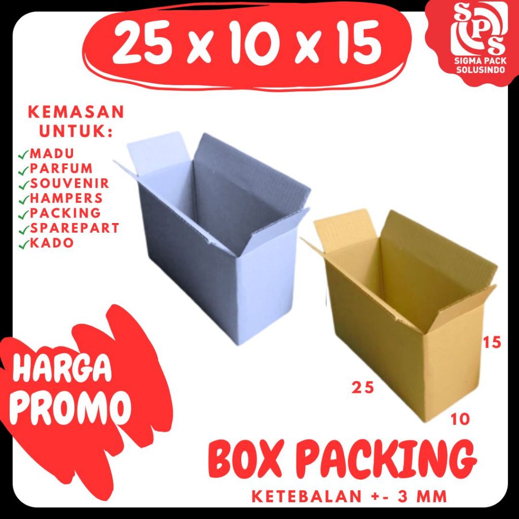 

Karton 25x10x15 Kardus A1 Packing Dus Kotak Kemasan Box Aksesoris Souvenir Sparepart Obat Madu