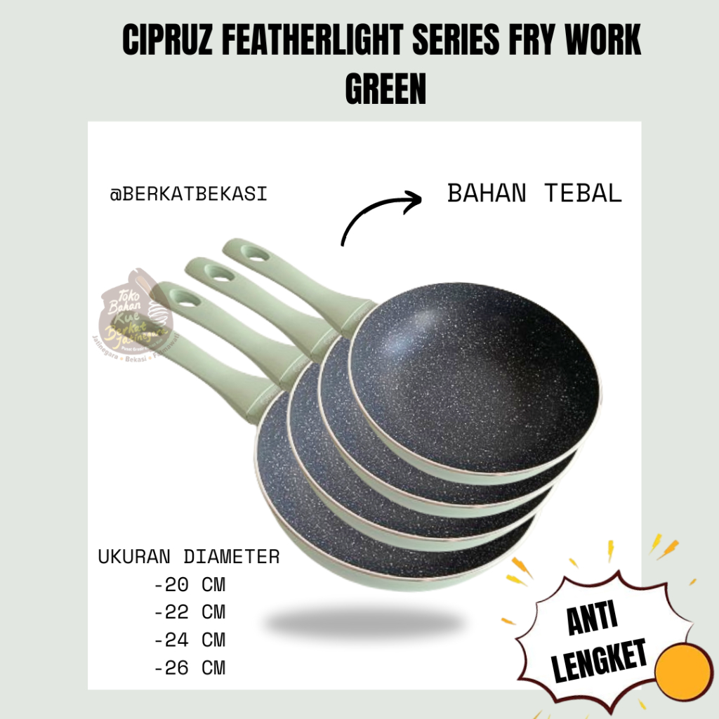 CYPRUZ WAJAN PENGGORENGAN ANTI LENGKET / CYPRUZ FEATHERLIGHT SERIES FRY WORK / TEFLON TEBAL