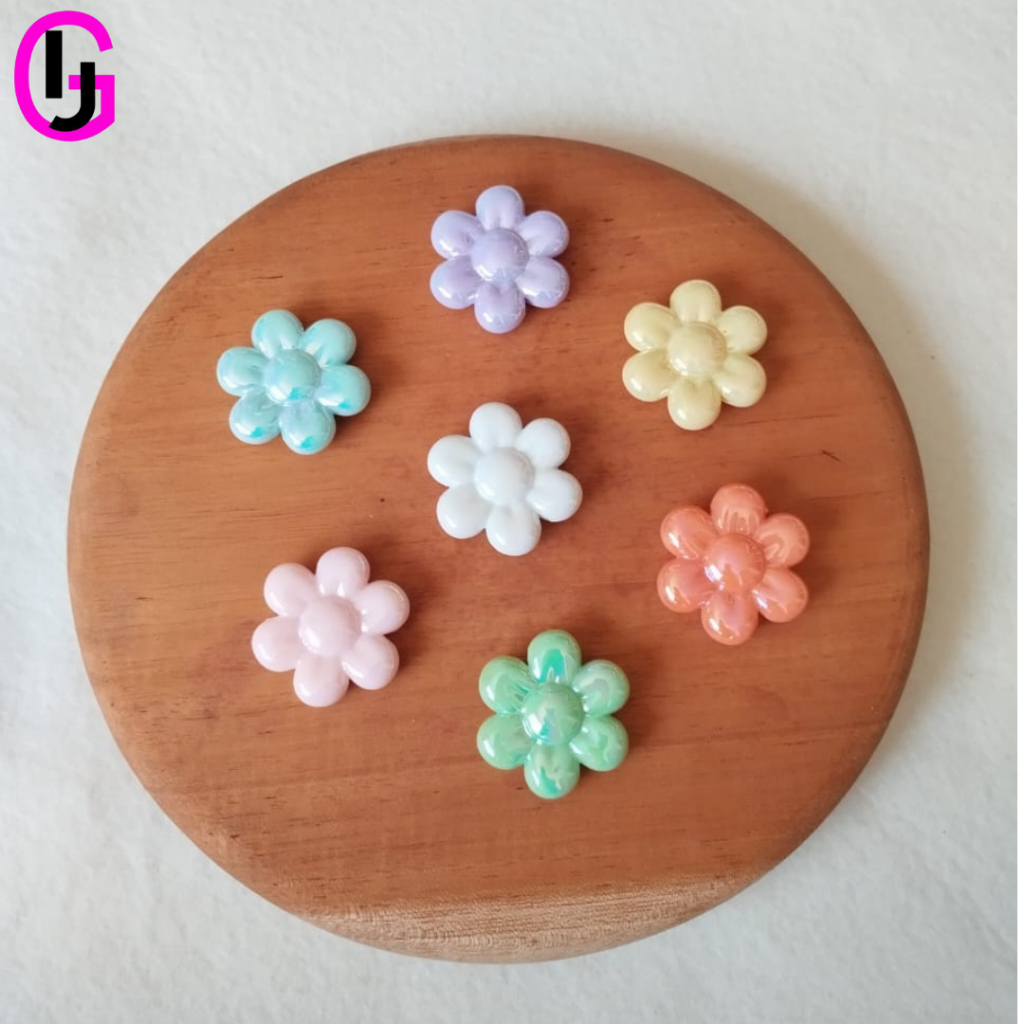 Manik Akrilik Mote UV Bead Bunga Besar Warna Akrilik Bunga Besar Mix Color