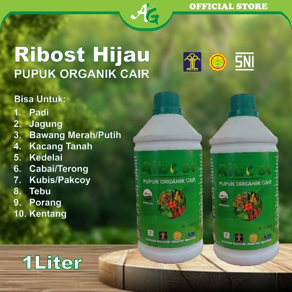 Pupuk RIBOST  1000ml || PUPUK ORGANIK CAIR ||  HIJAU