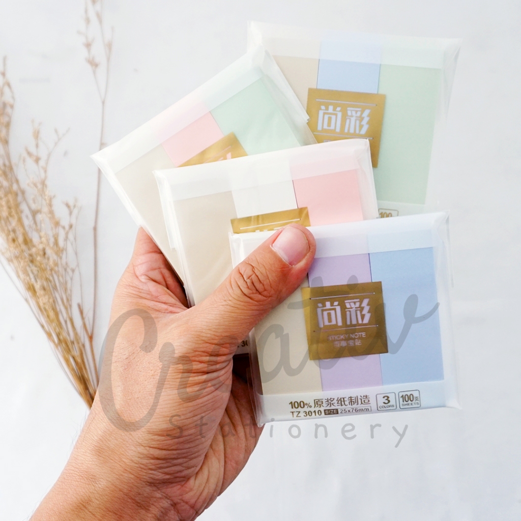 

BAOKE Sticky Notes Pastel Warna 25x75 Mm Tricolor Penanda Halaman