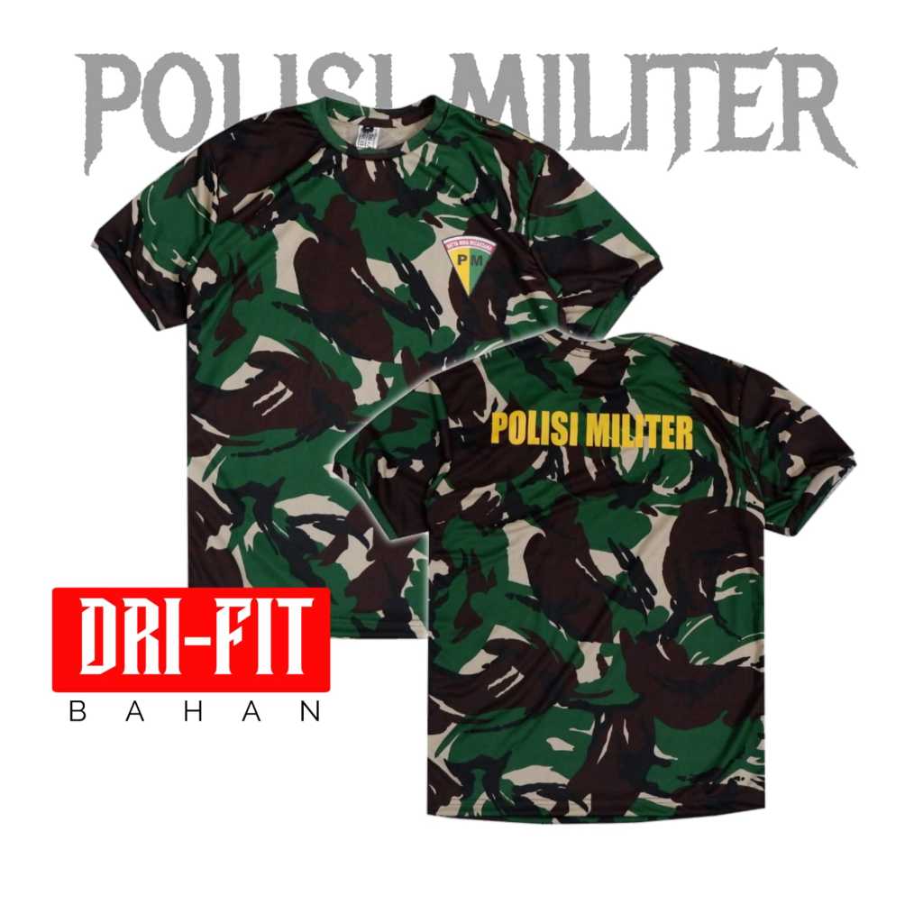 Kaos Polisi Militer Dryfit Angkatan Darat Lengan Pendek