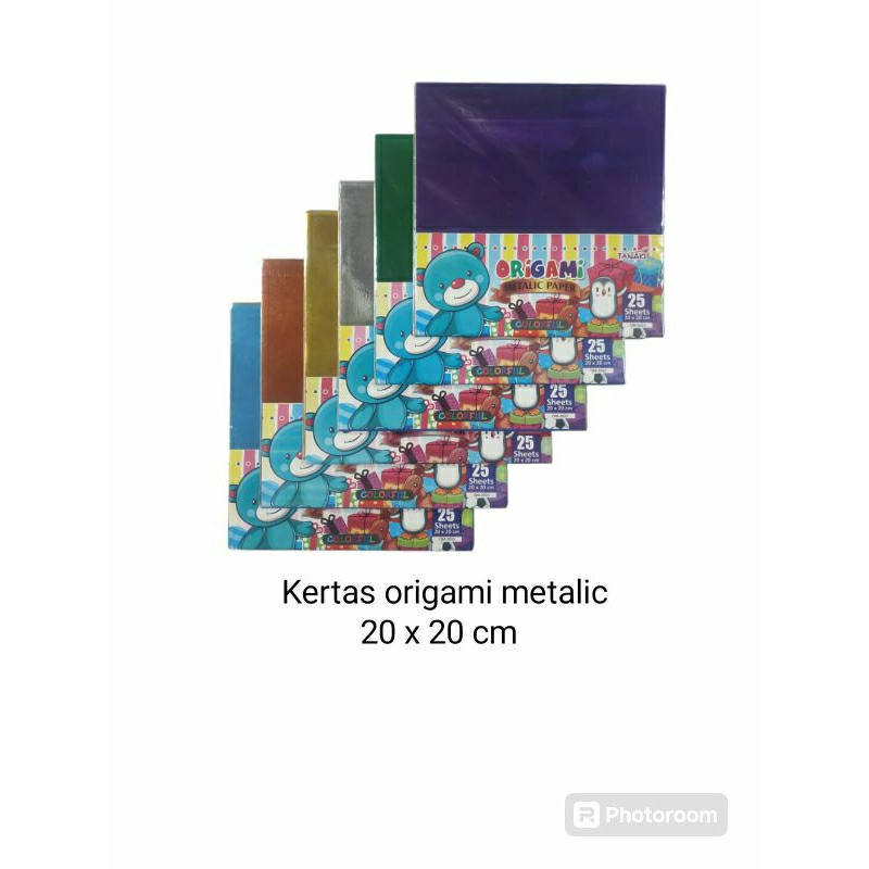 

kertas origami metalic ukuran 20 x 20 cm