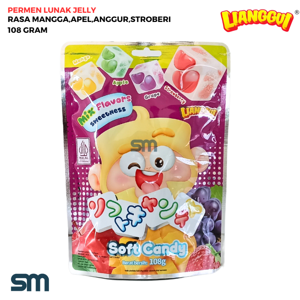 

LIANGGUI PERMEN LUNAK SOFT CANDY MIX JELLY ANEKA RASA BUAH 108 GRAM