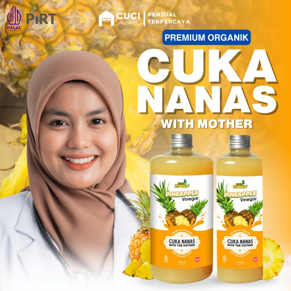 

Cuka Nanas 250 - 500 ml Original Organik With Mother Naturlife Cuka Nanas Organik Pineapple Cider terlaris banyak khasiat by Harumlemon
