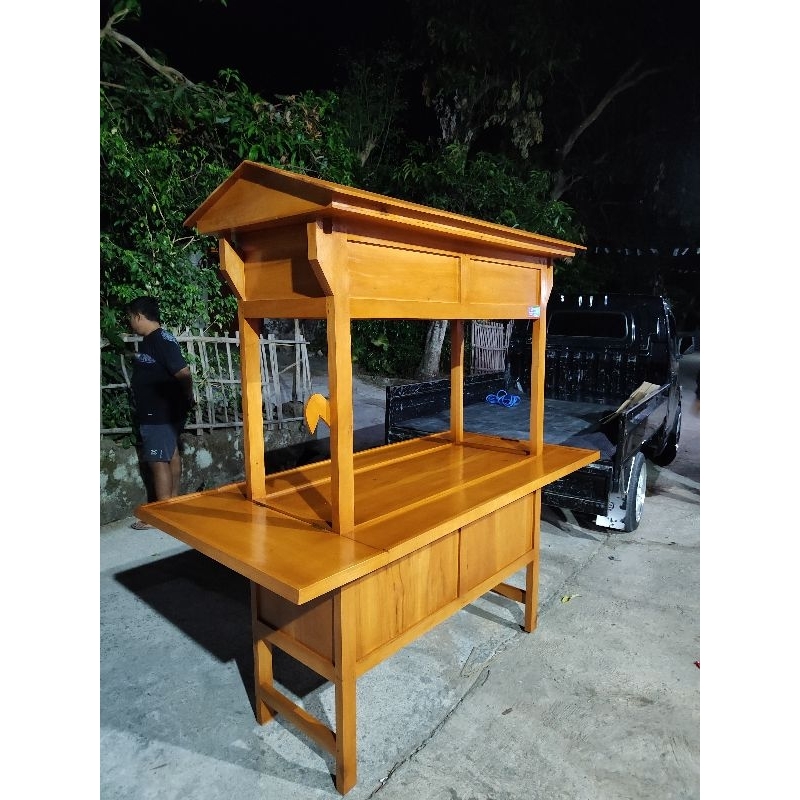 Gerobak Angkringan Mini Atap Kayu