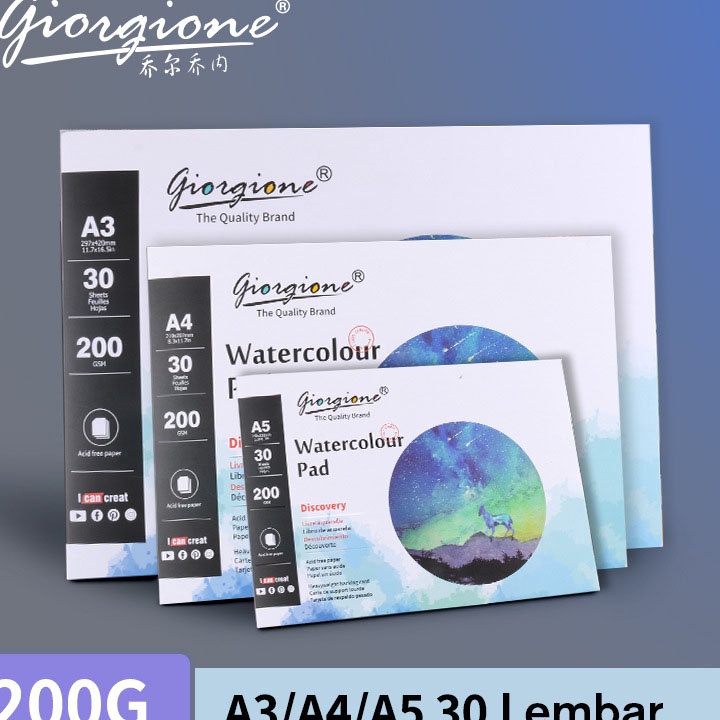 

CUCI GUDANG Giorgione Sketchbook Cat Air Watercolor Pad A4A5 GWB3 Buku Gambar Cat Air