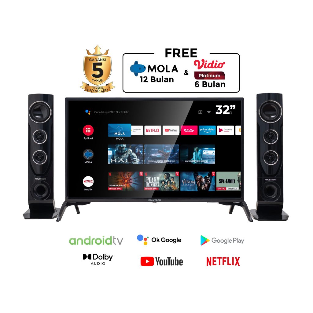 POLYTRON LED TV 32 INCH ANDROID TV PLD32TG9055