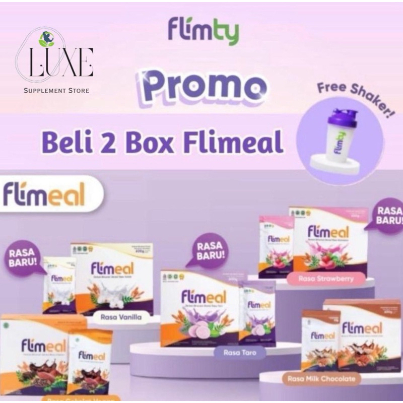 

(BONUS SHAKER) PROMO FLIMEAL Meal Replacement Flimty Susu Diet Rendah Kalori Multigrain Whey Protein HALAL BPOM