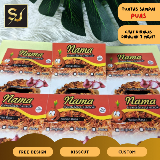 

SANGJAYA CETAK STIKER LABEL KOTAK CUSTOM CHROMO OLSHOP STICKER KEMASAN MAKANAN MINUMAN PRODUK TOPLES