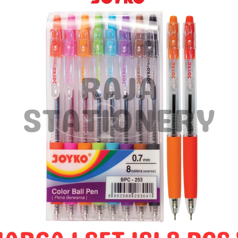 

MURAH Colour Ball Pen SET 8 COLOURS Pulpen Warna Cetek BPC253