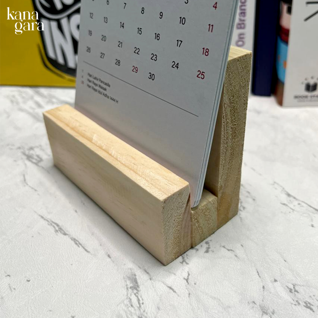 KANAGARA - Dudukan Kalender Meja Estetik / Stand Kalender Kayu / Dudukan Foto / Kayu Jatibelanda
