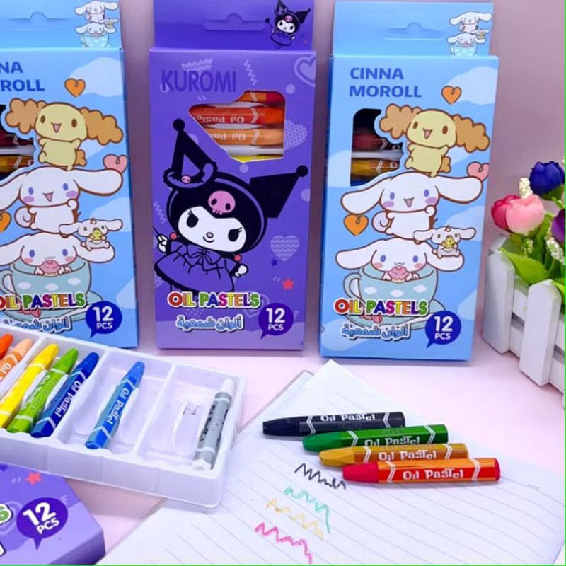 

CRAYON SANRIO 12 WARNA 3012 / Krayon Minyak / Oil Pastel Sanrio 12 Warna 3012 Kuromi Cinnamorol