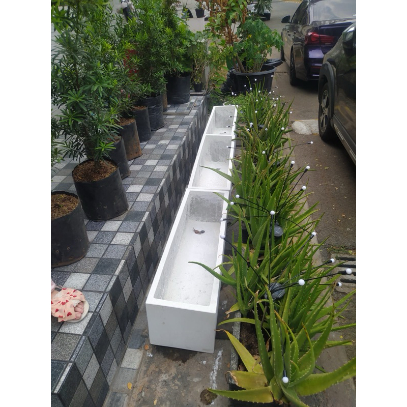 JURAGAN TERASO - POT CANTIK HIASAN RUMAH | DEKORASI RUMAH POT MINIMALIS UNIK | SEMEN 100X30X30