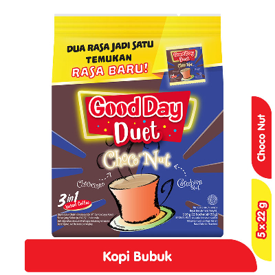 

Good Day Duet Choco Nut Kopi Instan 5 x 22 g