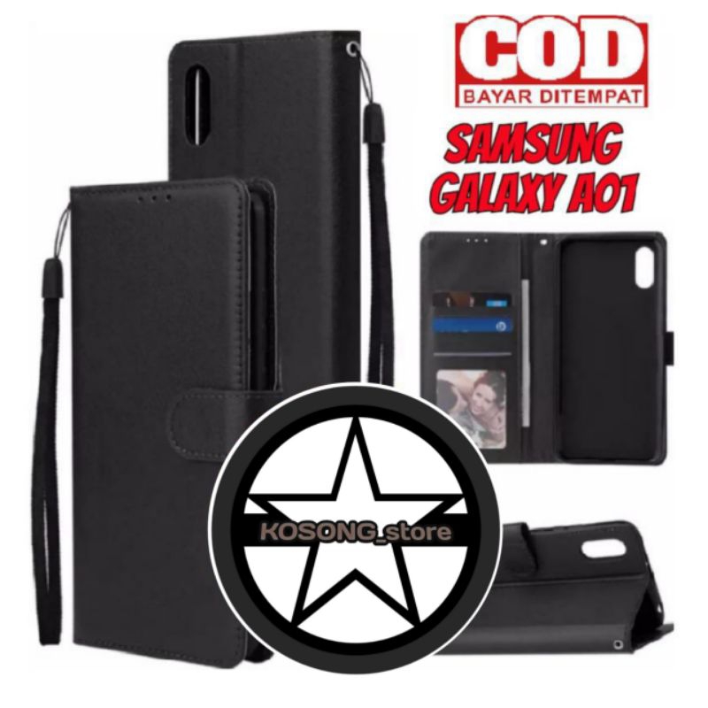 Flip Case SAMSUNG A01 Case Wallet Kulit Casing Dompet Case Wallet Leather Flip Case SAMSUNG A01 Casi