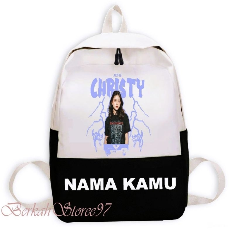 Tas Ransel Anak Gambar Karakter CHRISTY JKT48, Tas Sekolah Anak Unisex, Bahan PVC Tahan Air - Fashio