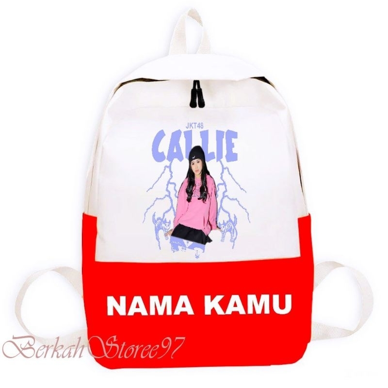 Fashion Tas Ransel Anak Gambar Karakter CALLIE JKT48, Tas Sekolah Anak Unisex, Bahan PVC Tahan Air -