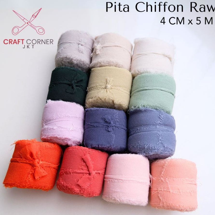 

BIG DISCOUNT ROLL Pita Chiffon Raw Hem Fringe 4 cm x 5 M