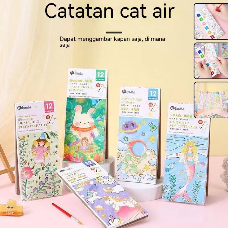 

CUCIGUDANG Catatan tempel mewarnai cat air anakanak buku mewarnai gambar cat mandiri buku lukisan air buku gambar grafiti gouache portable