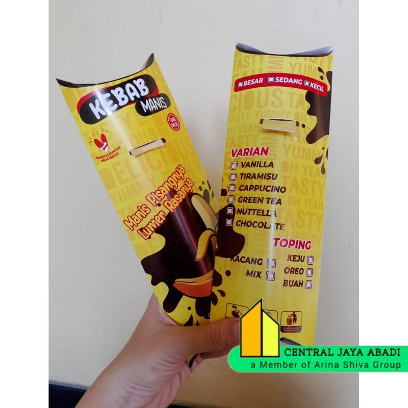 

150 LEMBAR KERTAS KEBAB PISANG MANIS TARIKAN IVORI PUTIH 24.5 × 9.5 CM HIGH QUALITY TEBAL PRODUK TERBARU | KOTAK KEBAB KEKINIAN | DUS KEBAB MANIS VIRAL TIKTOK | KEMASAN KEBAB PISANG | BOX KEBAB PISANG MURAH | TOKO KEBAB OFFICIAL | CENTRAL JAYA ABADI