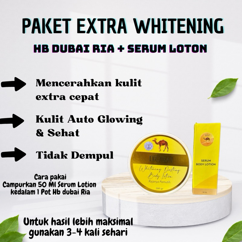 HB DUBAI RIA + SERUM LOTION PAKET PEMUTIH BADAN
