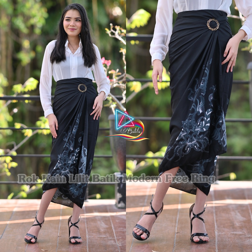 Bali.la™ Kain Lilit Batik Rok Wanita Modern Kekinian kain serut ikat free ring