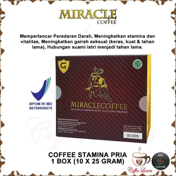 

kopi Miracle 1 Box isi 10 Sachet | MIRACLE COFE| Minuman Serbuk Kopi,Gula Dan krimer
