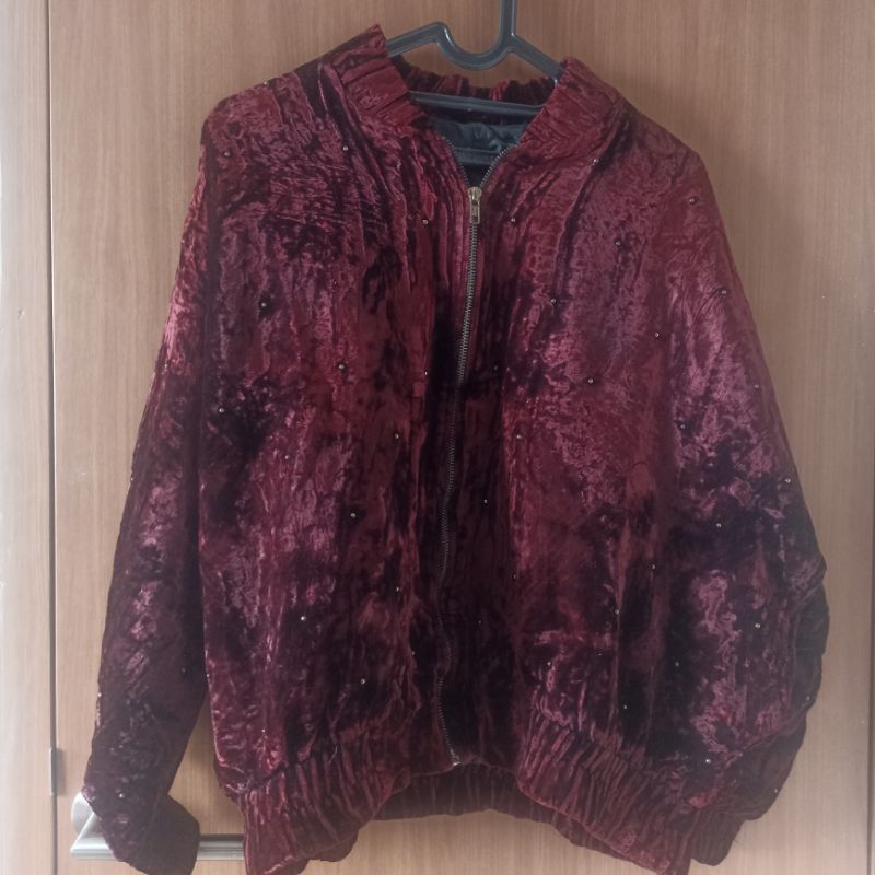 jaket wanita velvet