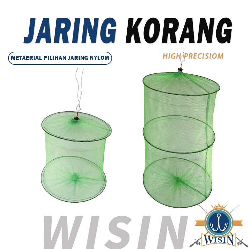 Jaring Korang Wadah ikan 2 & 3 Layer tempat Ikan bubu bulat Perangkap Ikan Jebakan Ikan Udang Lobste