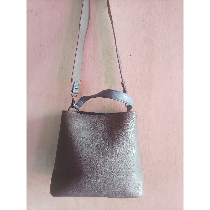 Tas tangan kulit Handbag bertalpan Esquire