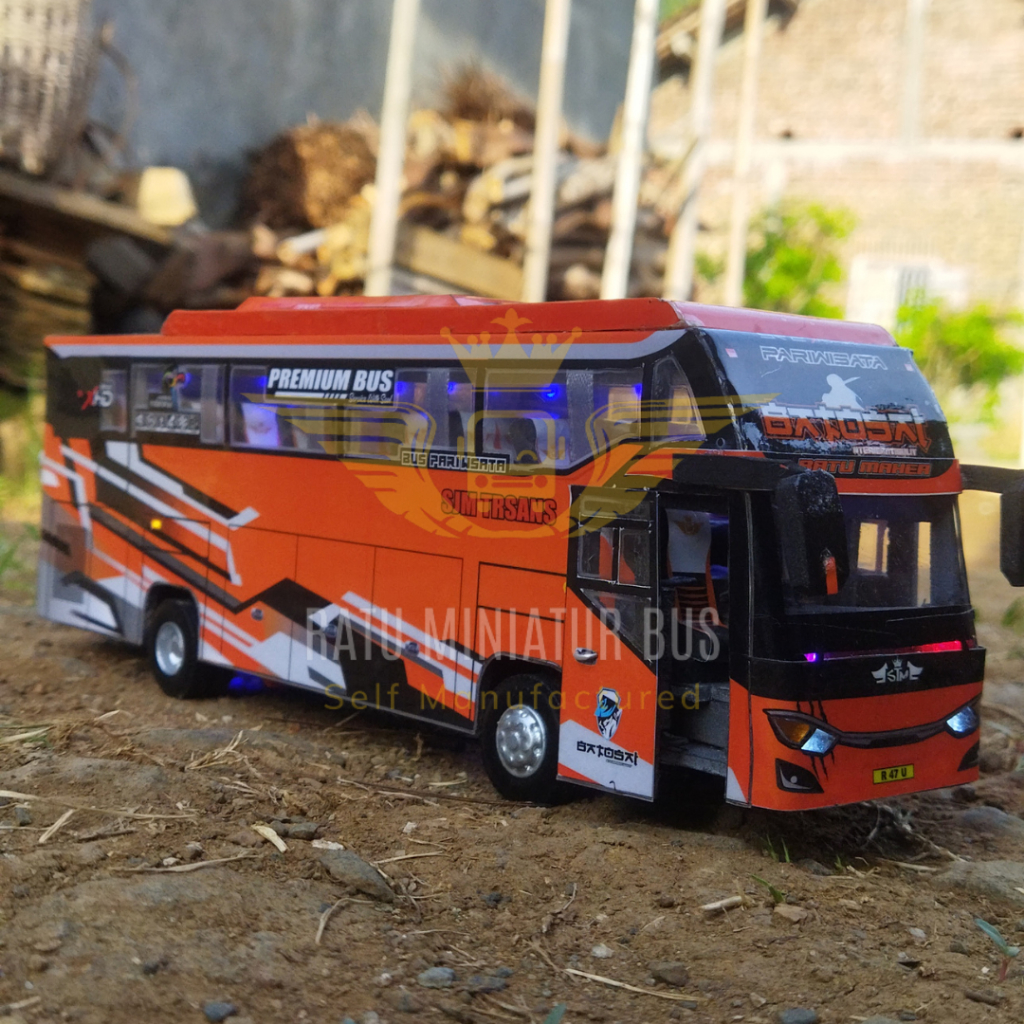 Miniatur Bus SJM TRANS BATOSAI Full Spek Skala 1 : 43