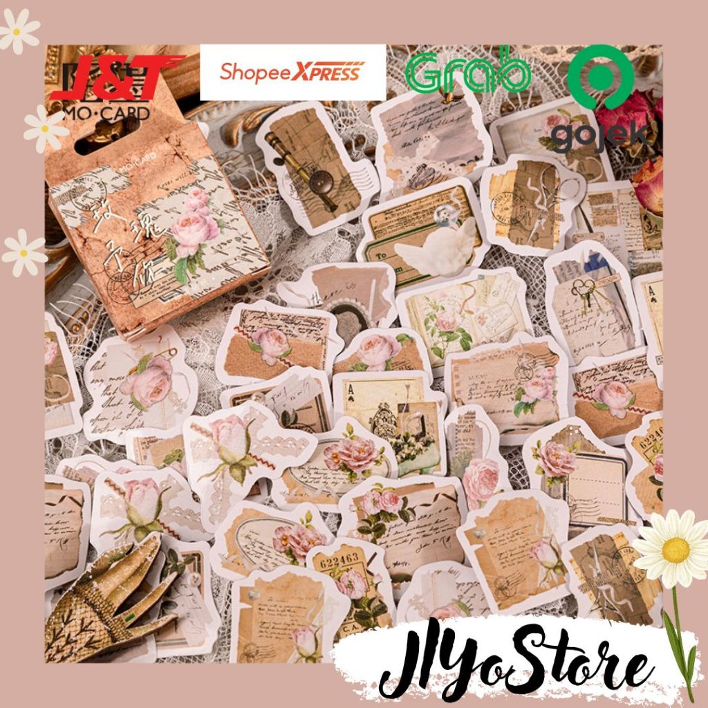 

46pcs Stiker Sticker Mawar Rose Flower Bujo Journaling Scrapbook Planner Aesthetic Lucu Jurnal