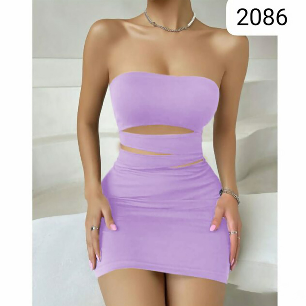 2086 Dress Bahan Scuba Sexy Baju LC Karaoke - Gaun Mini Seksi Party Clubbing Bahan Scuba Bodycon