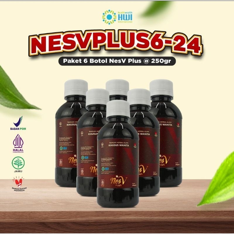 PAKET 6 BOTOL NESV PLUS HWI ORIGINAL/MADU KHUSUS WANITA/MENGOBATI MIOM DAN KISTA/PROMIL HERBAL