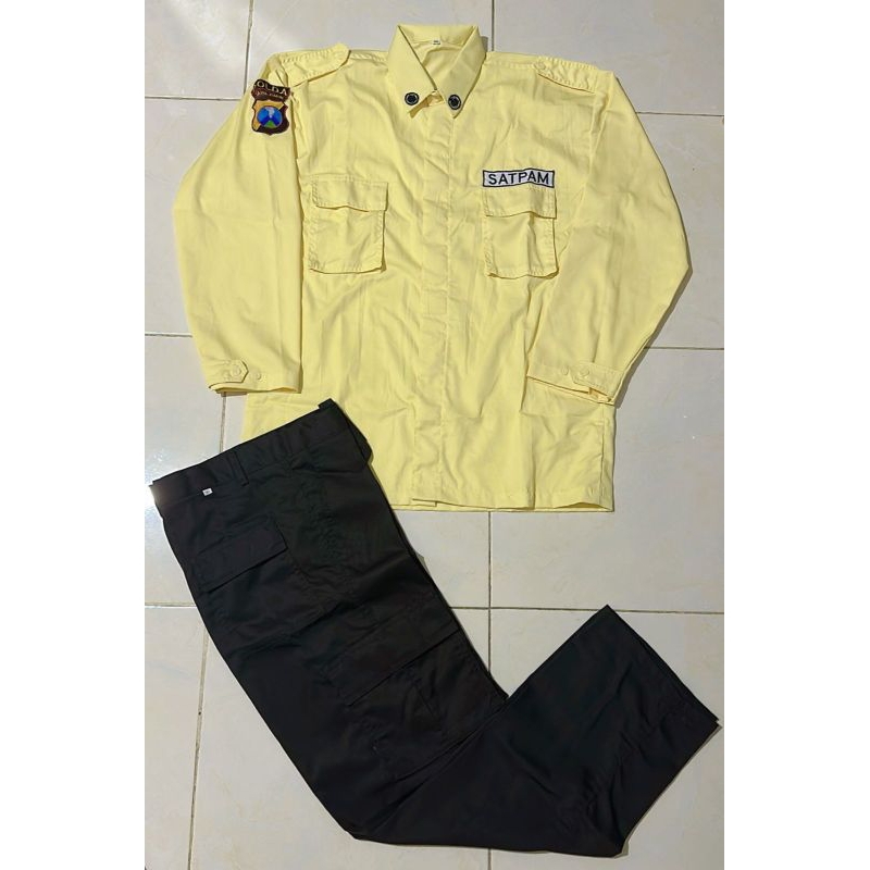 Baju Satpam PDL/Seragam Setelan PDL Satpam Bahan American Drill
