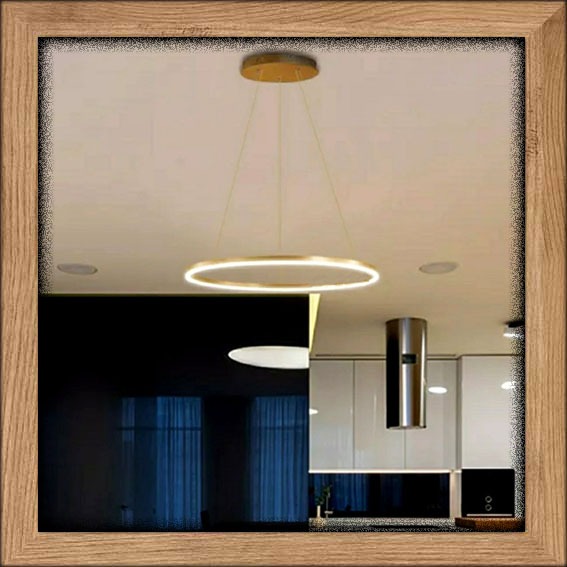 Lampu susun gantung tunggal cincin ring LED 3 sinar warna cahaya minimalis elegan lighting living di