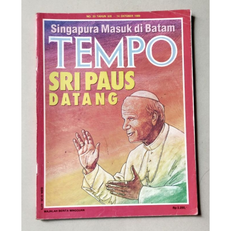 Majalah Tempo lama 14 Oktober 1989 : Sri Paus Datang
