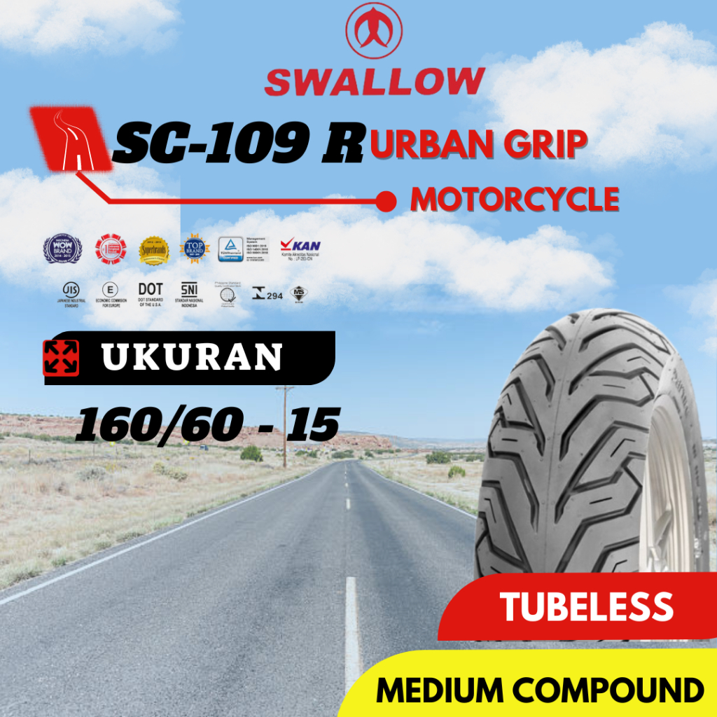 Ban Motor Swallow SC-109 R Urban Grip 160/60-15 Ring 15 Tubeless