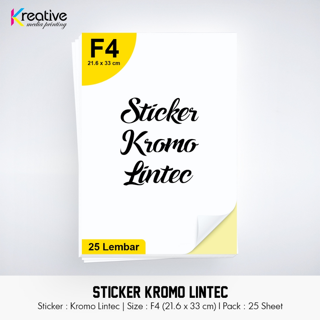 

Stiker Kromo Lintec Putih (F4 / 1 pack = 25 lbr)