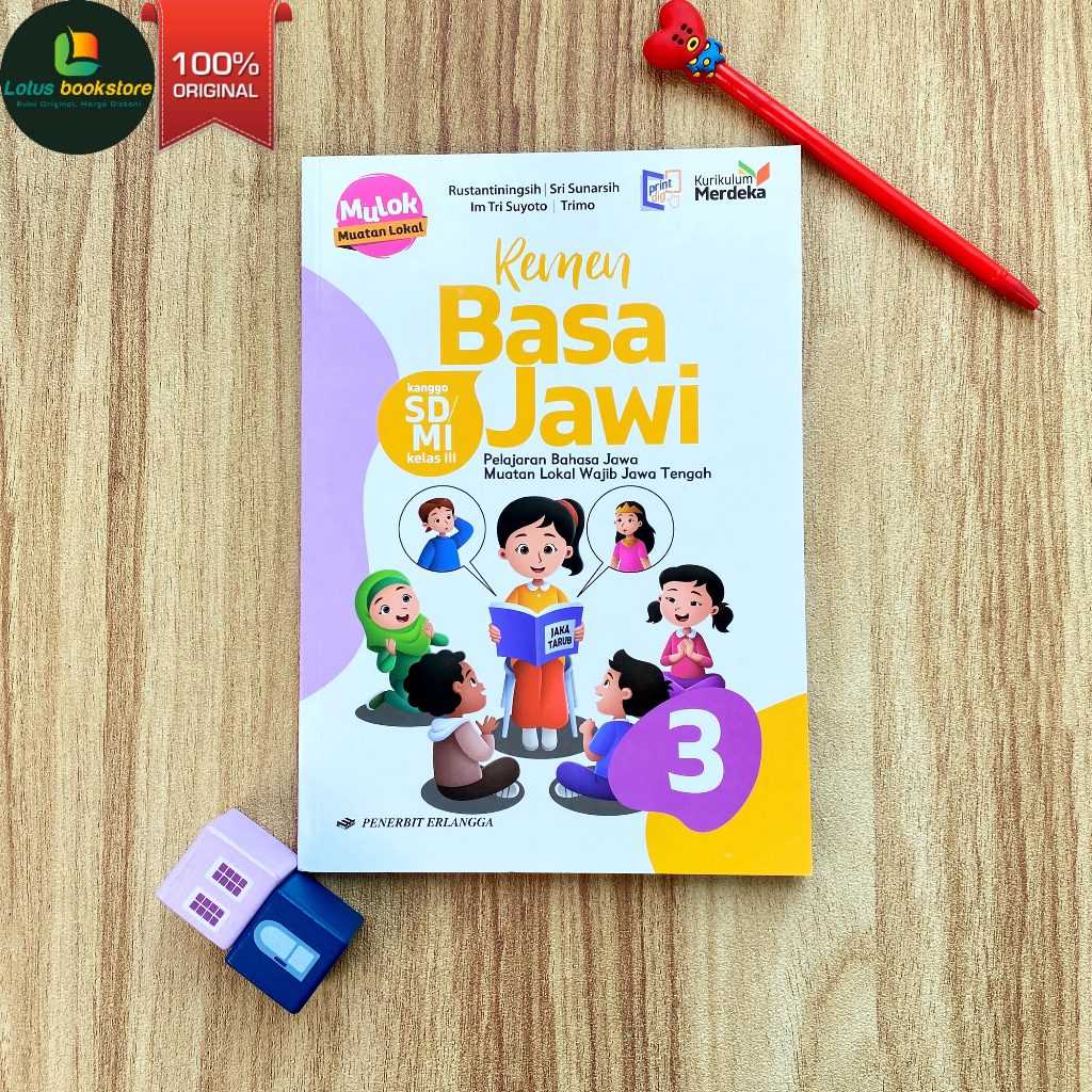 Remen Basa Jawi SD Kelas 3 - Kurikulum Merdeka - Penerbit Erlangga - Buku Original