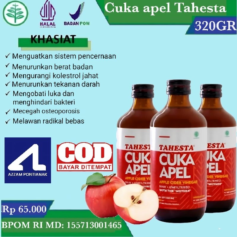 

Tahesta cuka apel 320ml cider asli menurukan berat badan