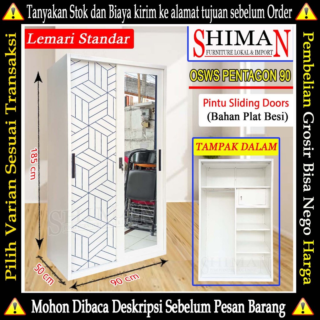 Lemari Pakaian Besi 2 Pintu Olympic / Olymsteel Sliding Door